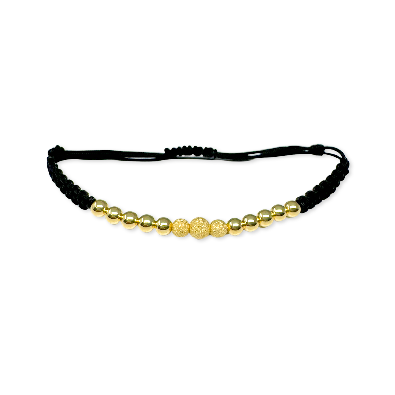 Bracciale ScoobyDoo in Tessuto con sfere in Oro - Oro18kt