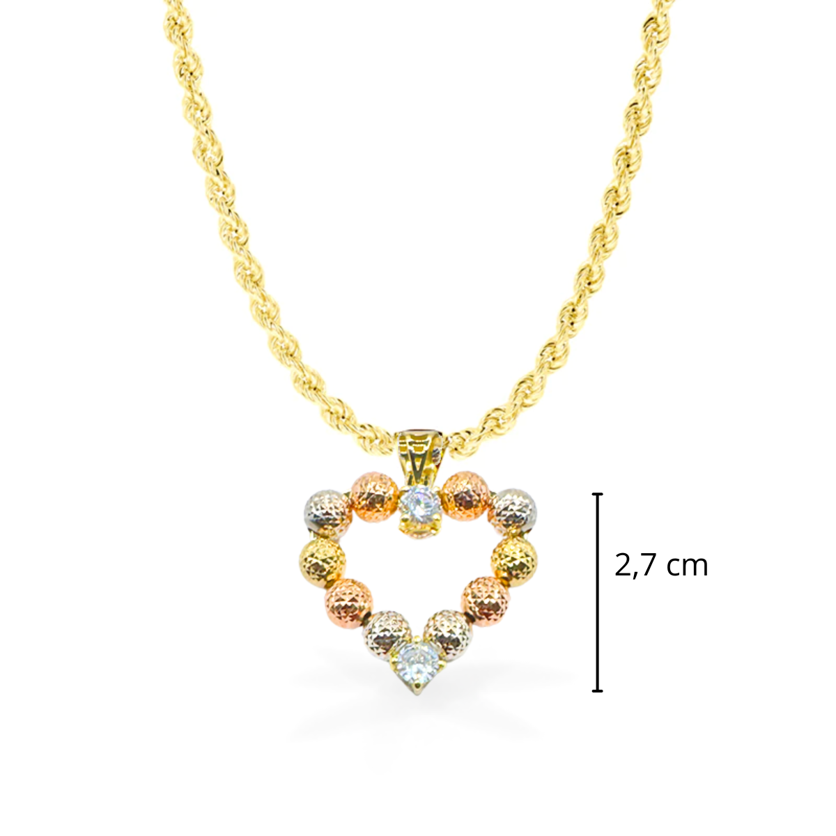 Collana con Cuore Milleluci Multicolor in Oro18kt