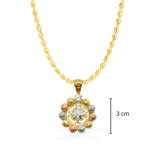 Collana con Rosa dei Venti Multicolor in Oro18kt - 2025