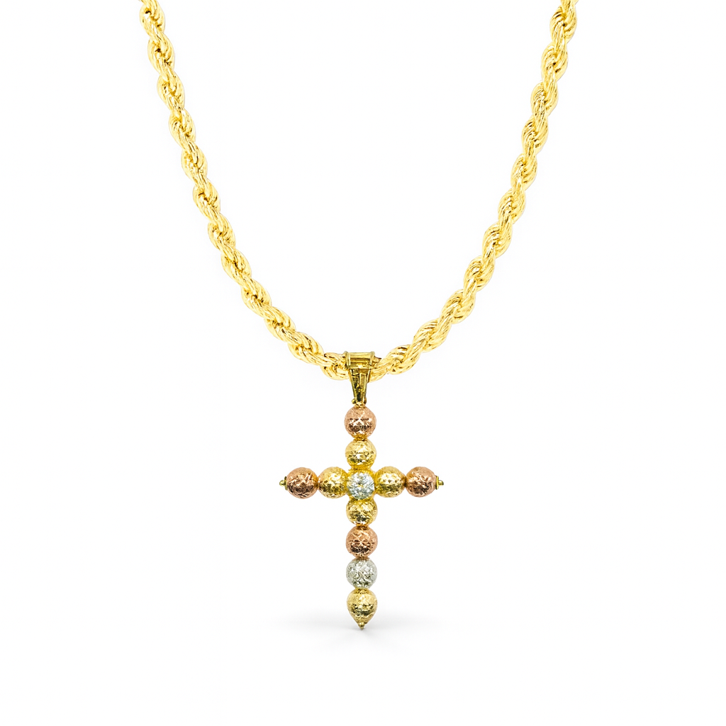 Collana Croce Milleluci double-face - Oro18kt