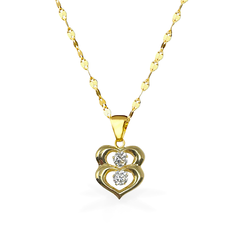 Collana "Doppio Cuore" in Oro18kt