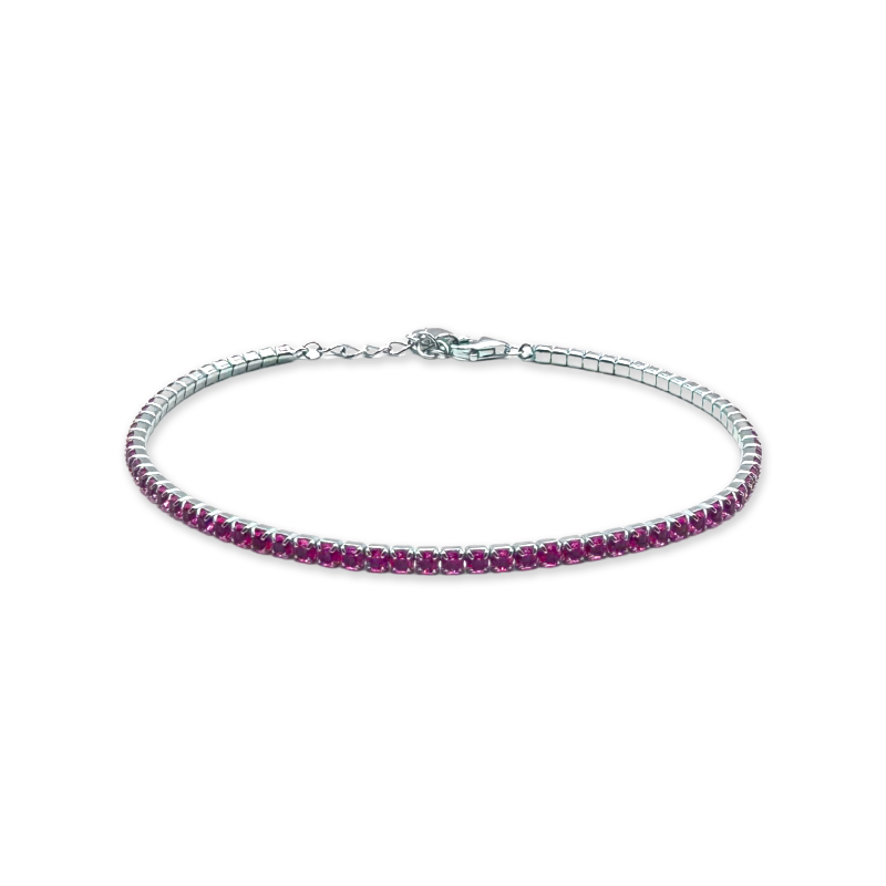 Bracciale Micro Tennis in Argento 925 - Silver e Zirconi Magenta