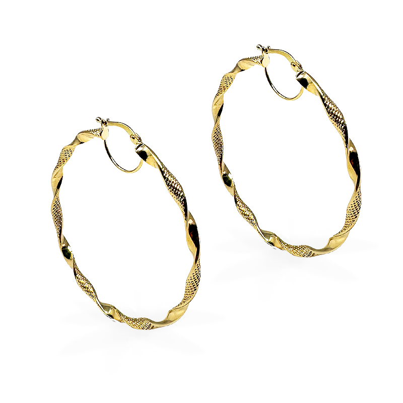 Cerchi intreccio in Oro18kt con trama design - Oro18kt