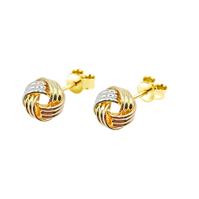 Orecchini "Nodo Tricolore" in Oro18kt