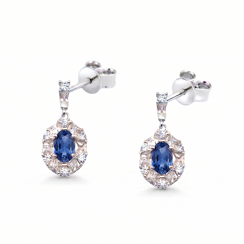 SET KATE: Anello + Collana + Orecchini - Argento925 - Colore Blu