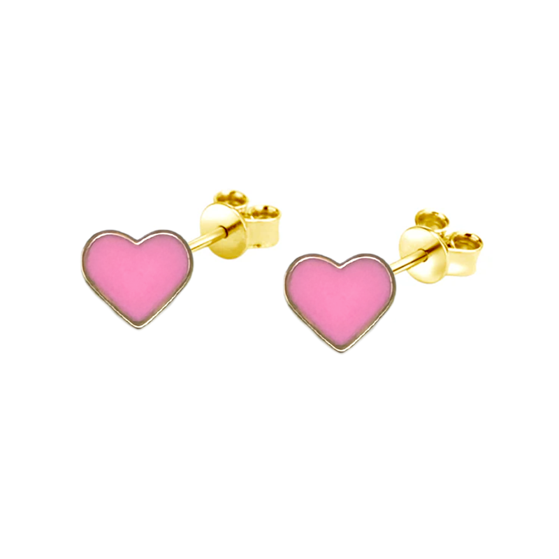 Orecchini "Cuori Rosa" in Oro18kt