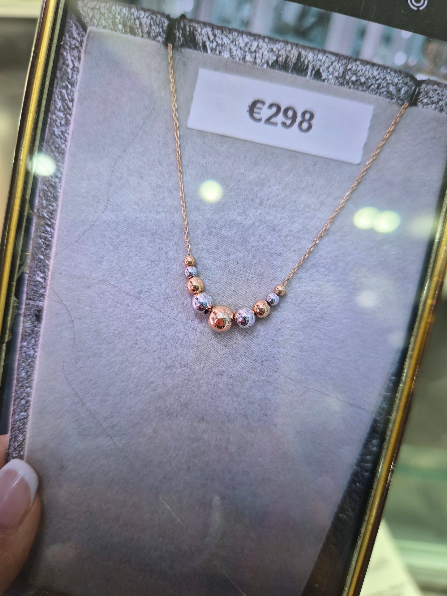 Collana sfere centrali bicolore oro18kt scontata