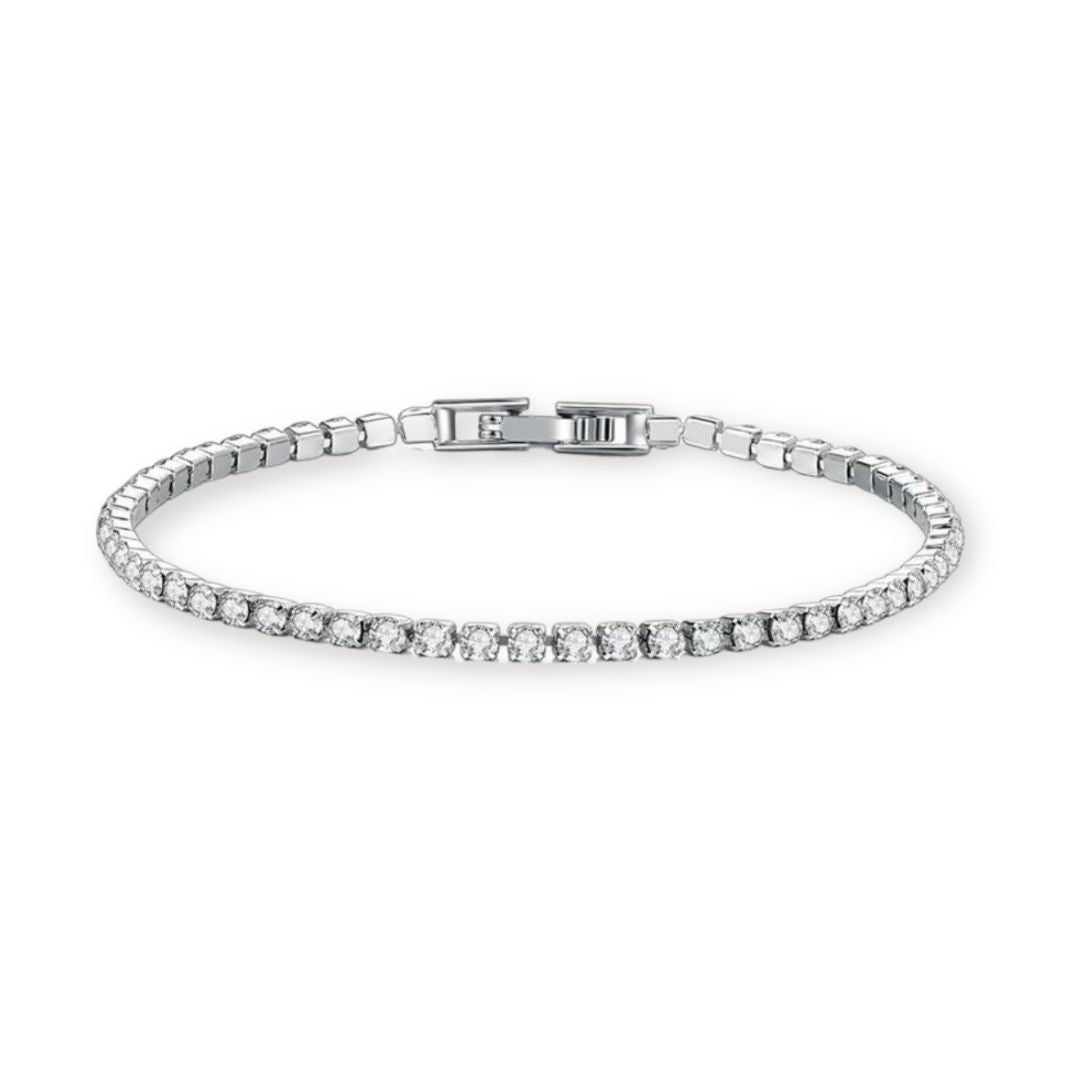 Tennis colore argento con zirconi