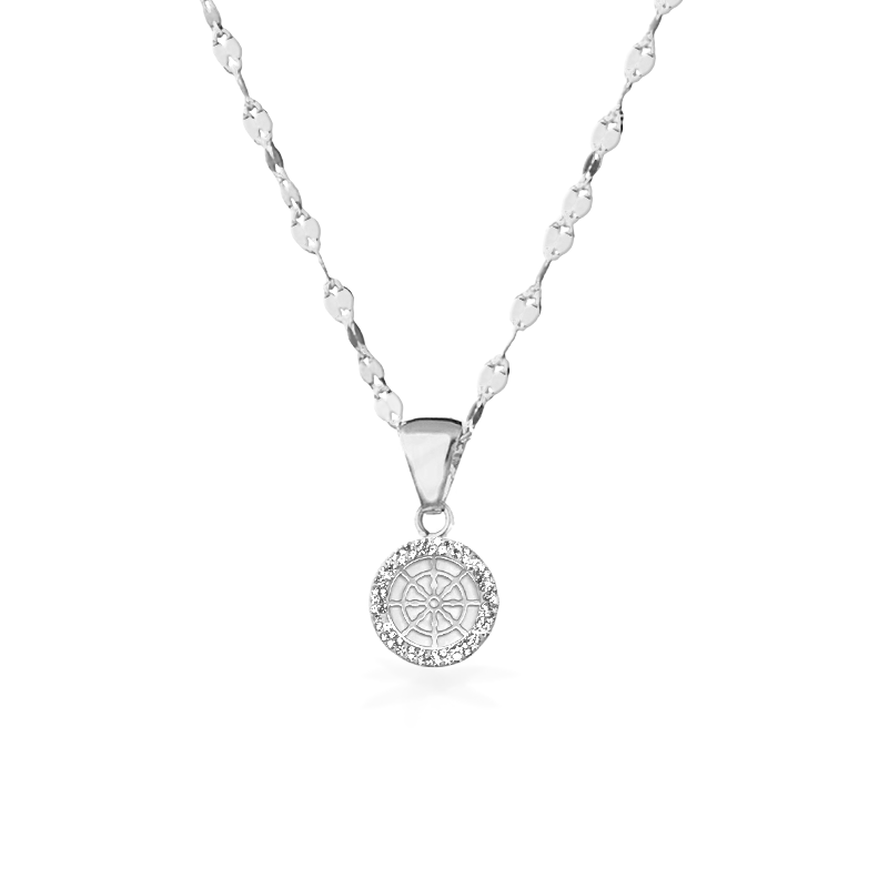 Collana in Oro Bianco e ciondolo Timone - Oro18kt