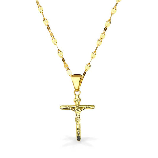 Collana in Oro con pendente Croce in Oro - Oro18kt - Media