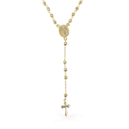 Collana Rosario Grande con Croce in Argento925 - Colore Oro
