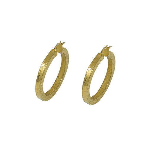 Orecchini Medi con Motivo Greco in Argento925 - Colore Oro