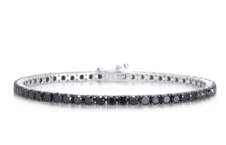 Bracciale Tennis in Argento 925 - Bianco e Zirconi NERI
