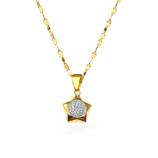 Collana in Oro con Stella e Zirconi - Oro18kt