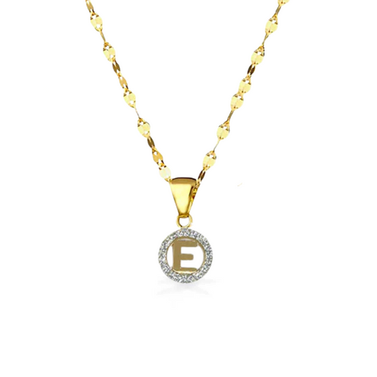 Collana in Oro - "LETTERA" con Zirconi - Oro18kt