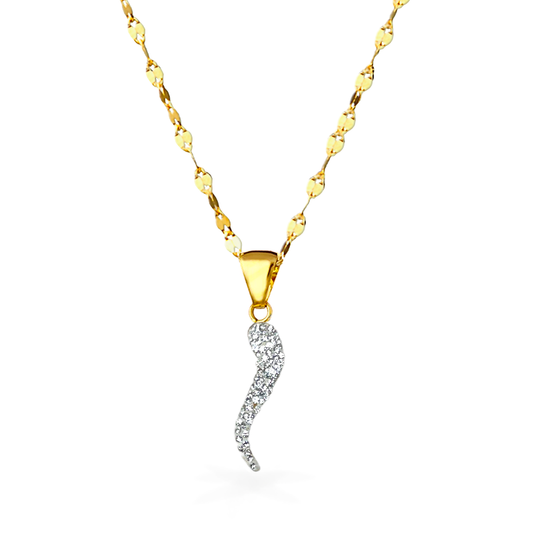 Collana in Oro - Corno Portafortuna - Oro18kt