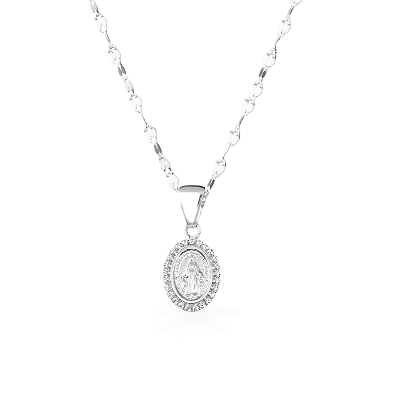 Collana in Oro Bianco con zirconi - Oro18kt