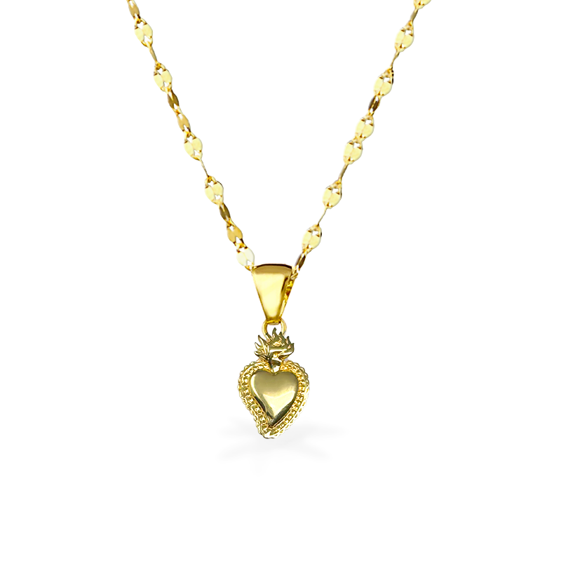 Collana in Oro con Cuore Sac. - Oro18kt