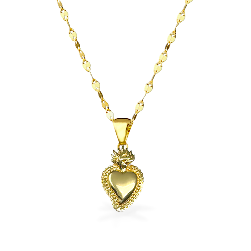 Collana in Oro con Cuore Sac. - Oro18kt