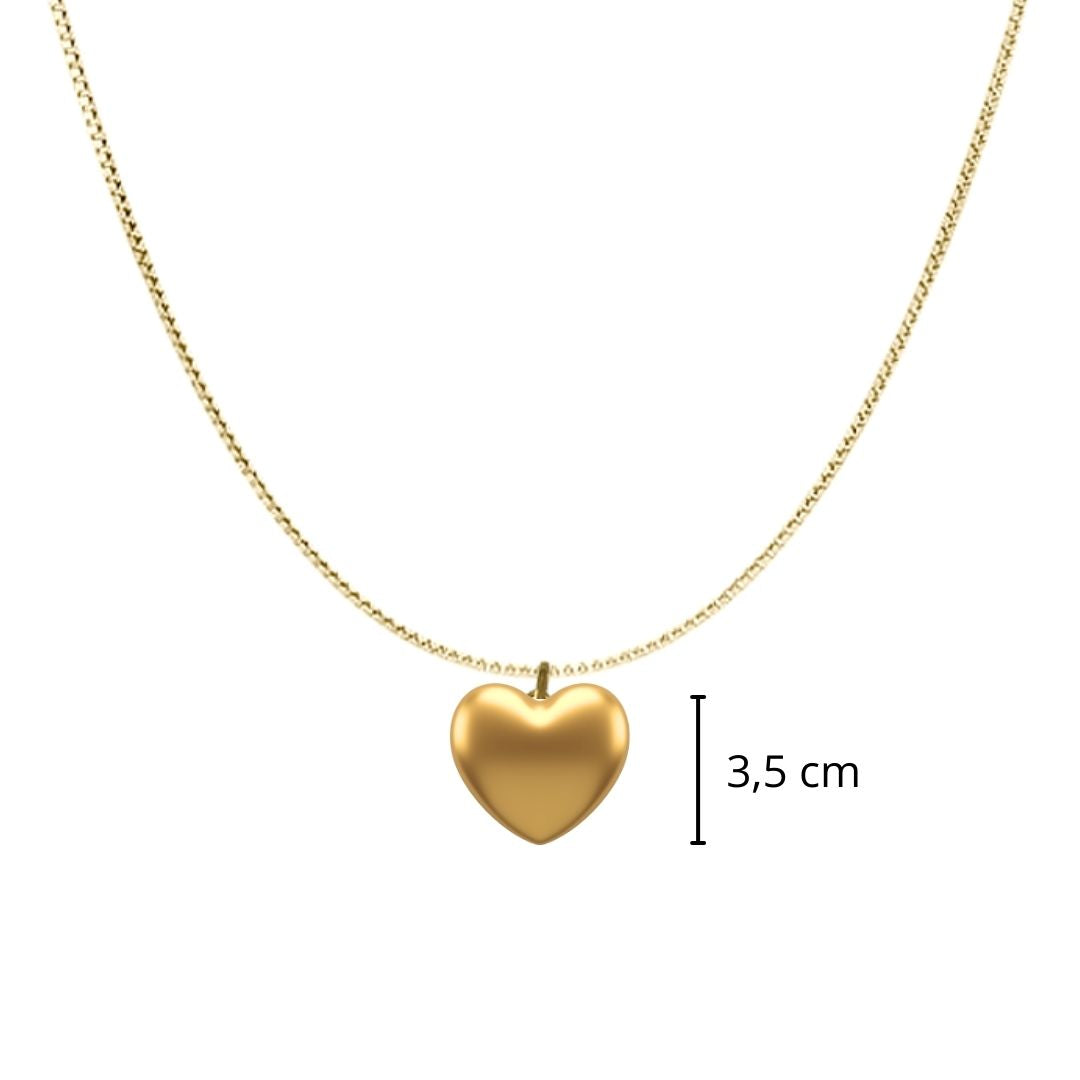 Collana in Oro - "CUORE 3D LUCIDO" - Oro18kt