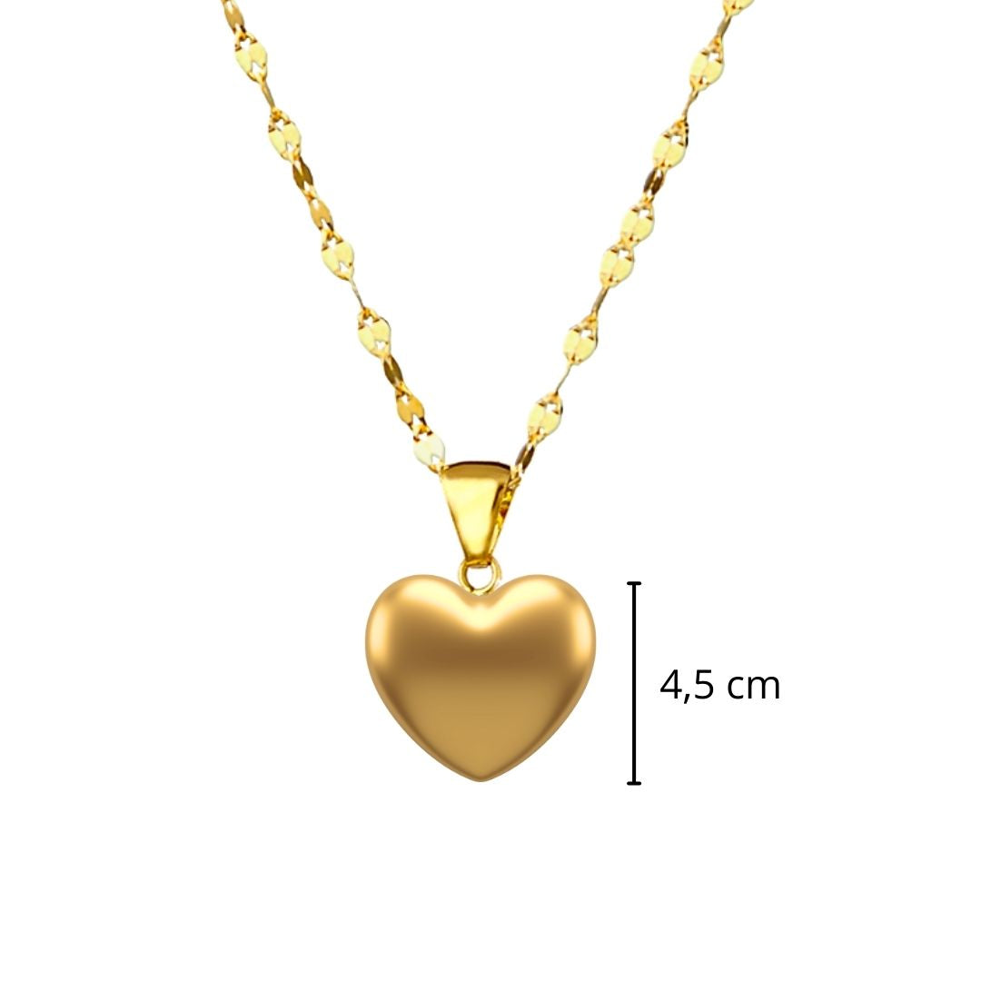 Collana in Oro - "CUORE 3D LUCIDO" - Mod. GRANDE - Oro18kt