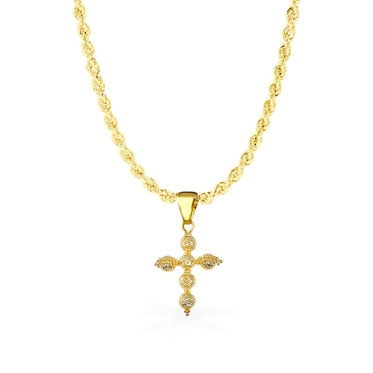 Collana con Croce a sfera in Oro - Oro18kt