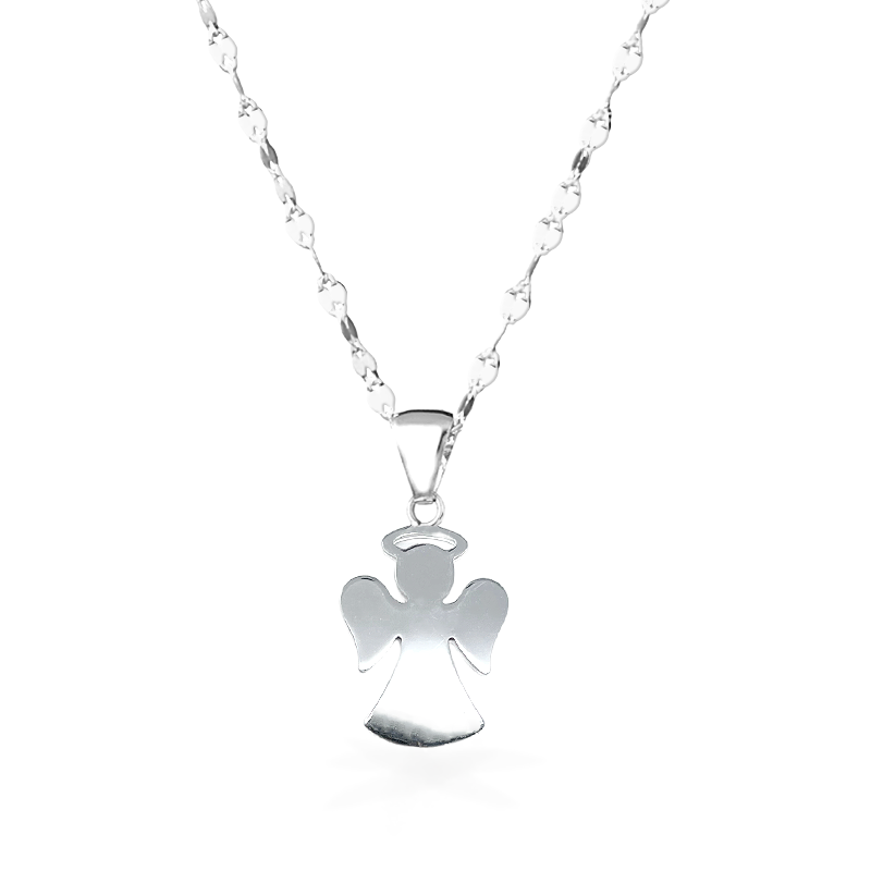 Collana in Oro Bianco modello Angelo - Oro18kt