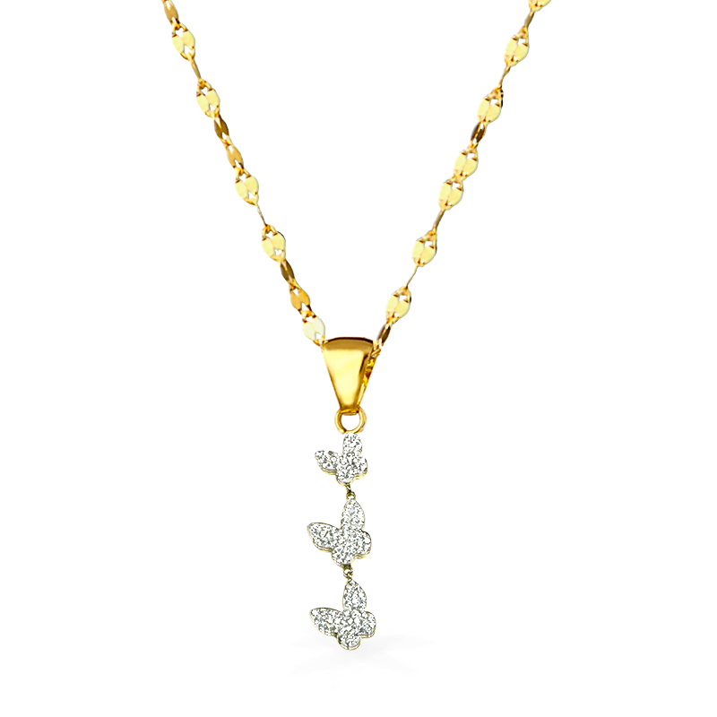 Collana in Oro - "FARFALLE x3" - Oro18kt