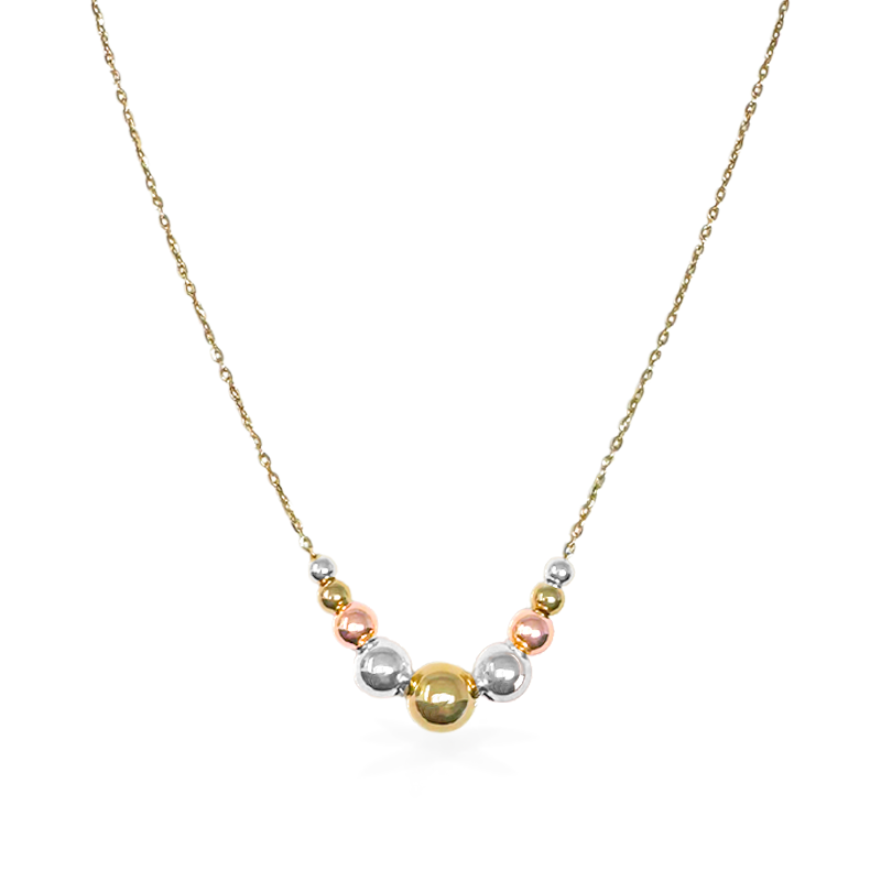 Collana in Oro con Sfere Multicolore - Oro18kt