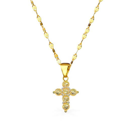 Collana in Oro - "CROCE A SFERA" - Oro18kt