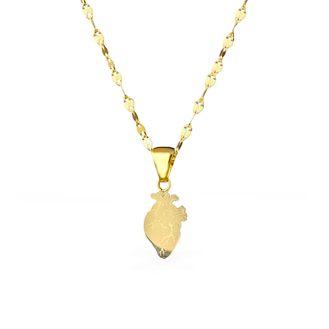 Collana in Oro con Cuore realistico - Oro18kt