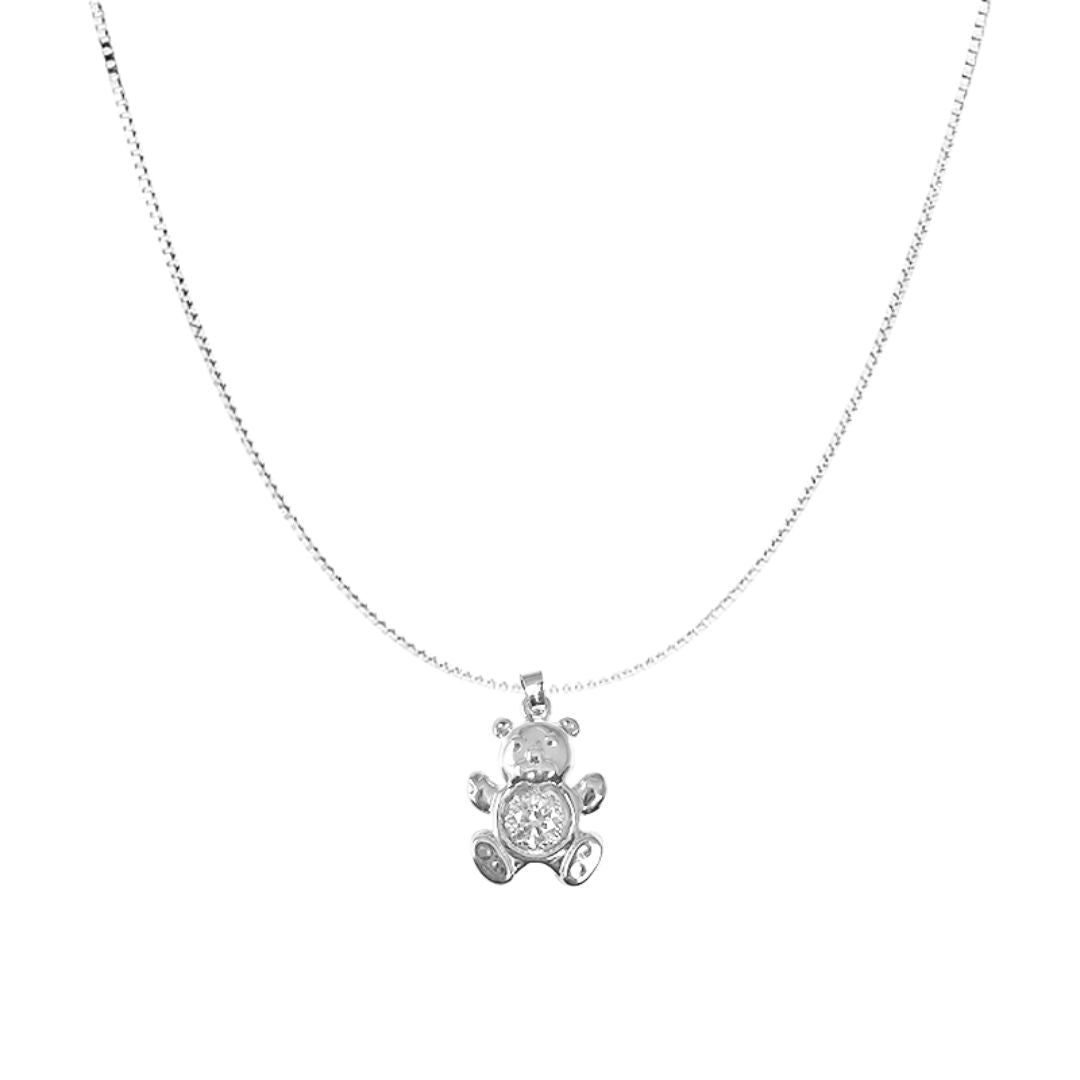 Collana in Oro Bianco - "TEDDYBEAR" - Oro18kt