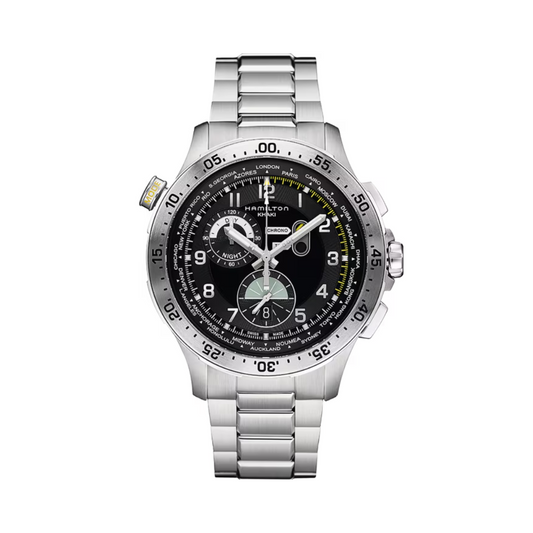 Khaki Aviation Worldtimer Chrono Quartz - Orologio da uomo - HAMILTON