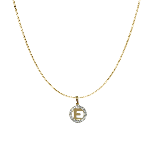 Collana in Oro - "LETTERA" con Zirconi - Oro18kt