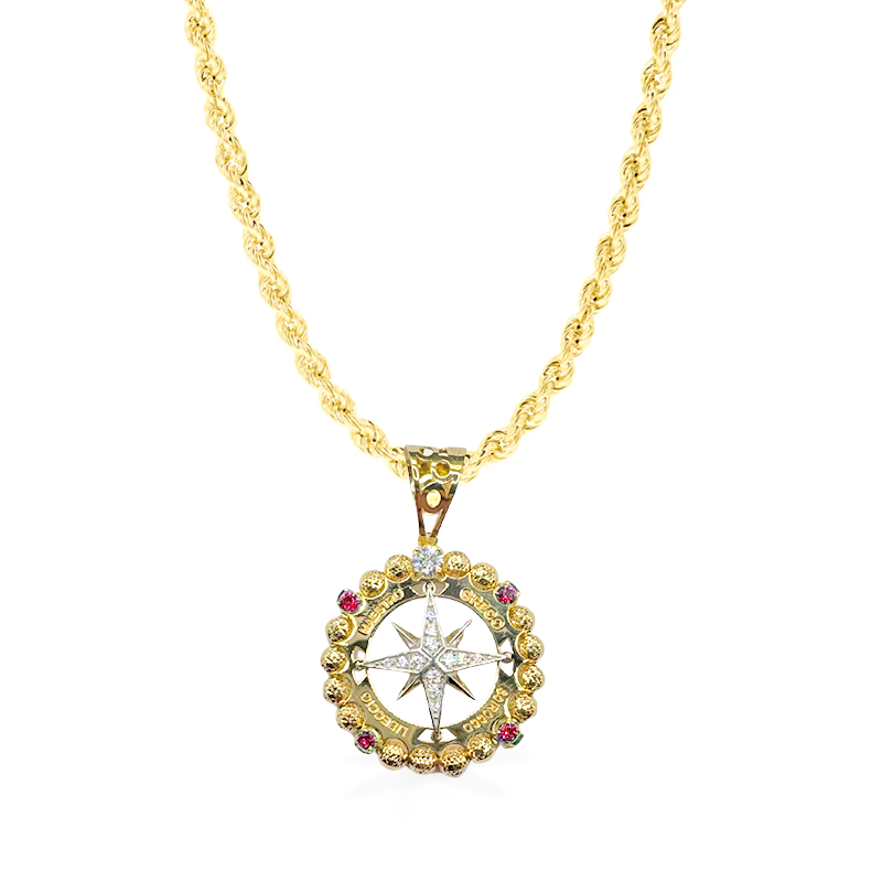 Collana Rosa dei Venti in varie colorazioni - Oro18kt - Collana laser