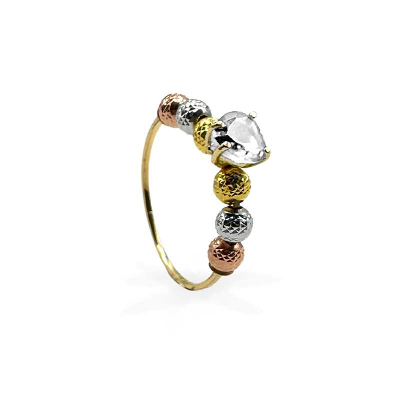 Anello Milleluci con cuore colorato Bianco - Oro18kt