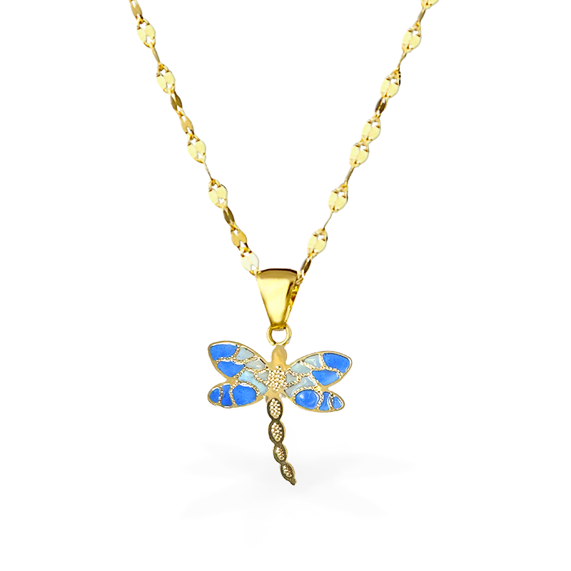 Collana in Oro18kt - FARFALLA BLU - Oro18kt