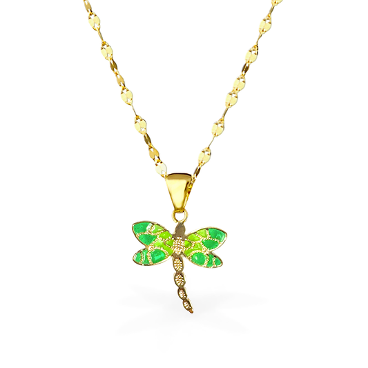 Collana in Oro18kt - FARFALLA VERDE - Oro18kt