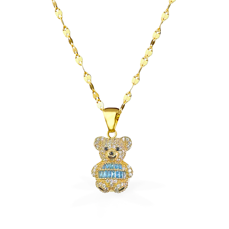 Collana in Oro TEDDY - Oro18kt - Colore Azzurro