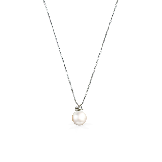 Collana con Perla e Diamante - Oro18kt