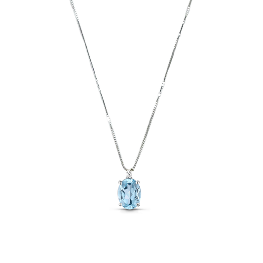 Collana Topazio con Diamante - Oro18kt