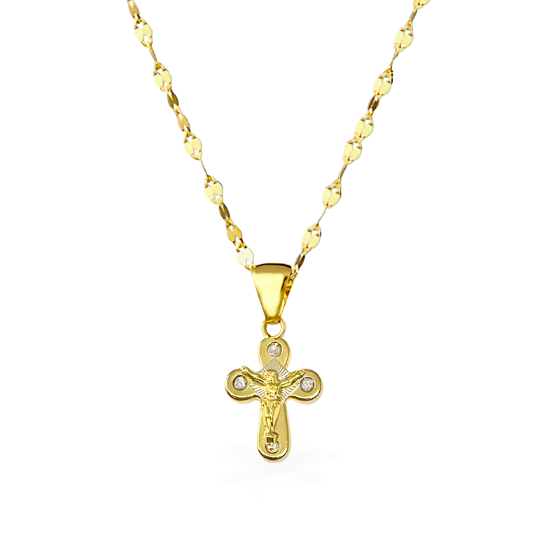 Collana in Oro con Croce - Oro18kt