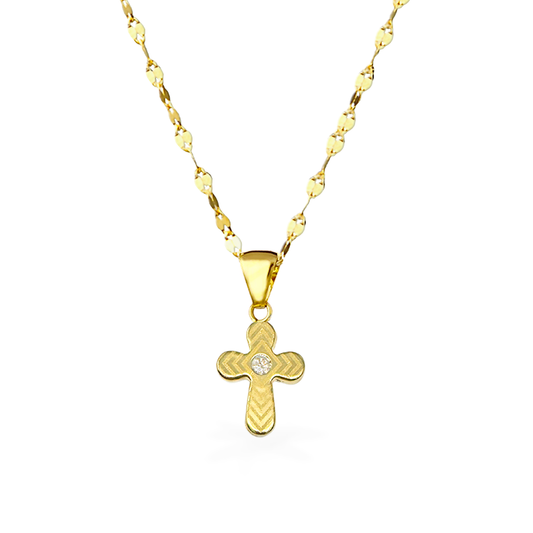 Collana in Oro con Croce Design - Oro18kt