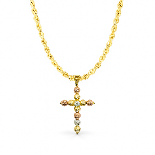 Collana Croce Milleluci double-face - Oro18kt