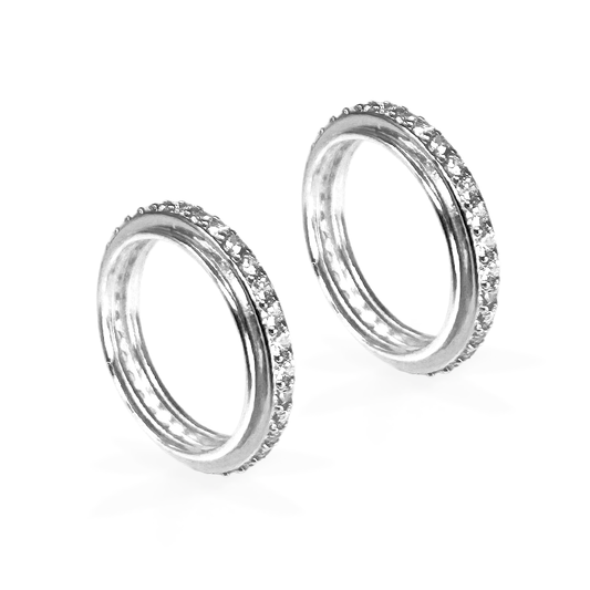 Fedine in Argento925 con giro zirconato - Colore Argento