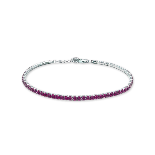 Bracciale Micro Tennis in Argento 925 - Silver e Zirconi Magenta
