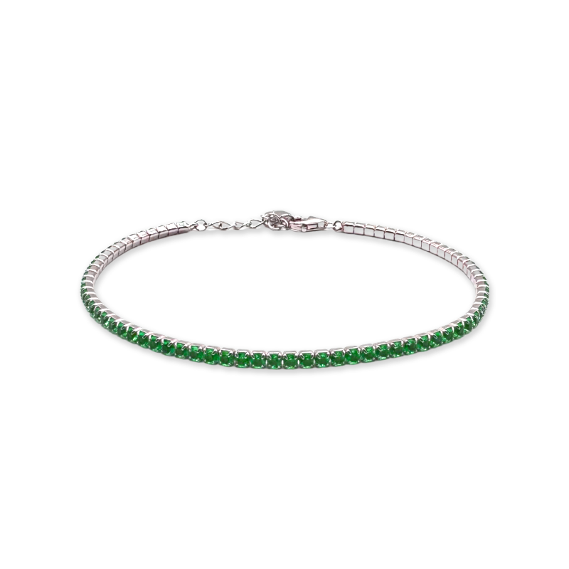 Bracciale Micro Tennis in Argento 925 - Silver e Zirconi color Verde