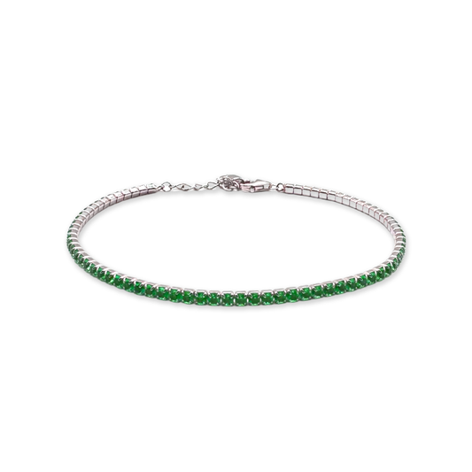 Bracciale Micro Tennis in Argento 925 - Silver e Zirconi color Verde