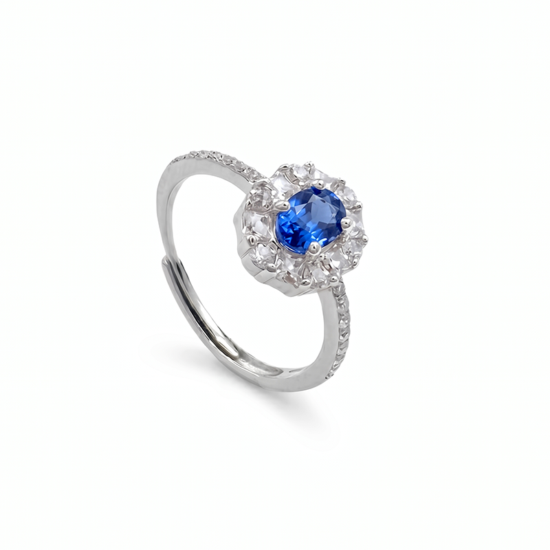 SET KATE: Anello + Collana + Orecchini - Argento925 - Colore Blu