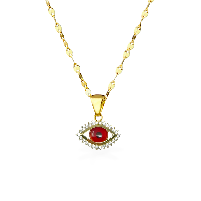 Collana in Oro con Occhio Rosso - Oro18kt